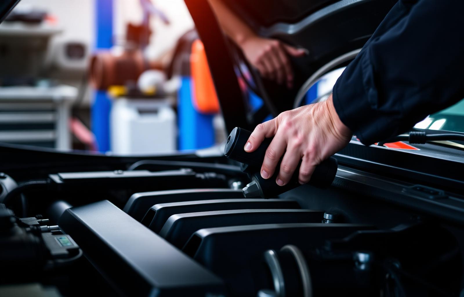 Mechanic working onsite in a workshop